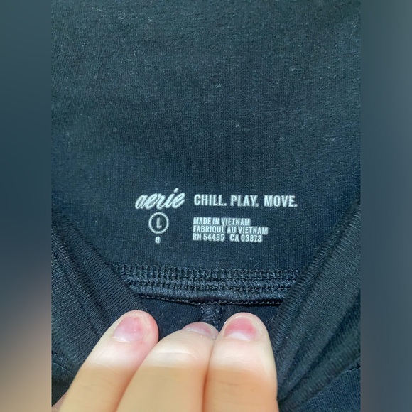 Aerie brand Women’s Chill Play Move Black Bike shorts size large cotton causal - Picture 12 of 12